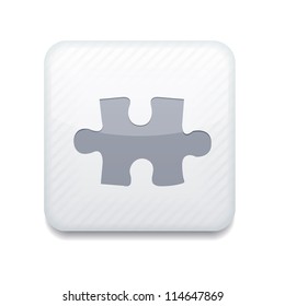 Vector white puzzle icon. Eps10. Easy to edit