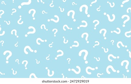 vector white question marks on blue background