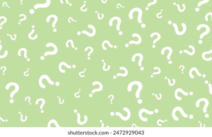 vector white question marks on green background