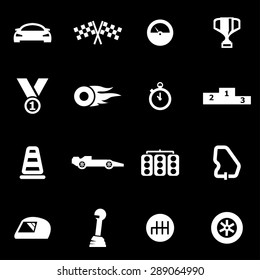 Vector white racing icon set.