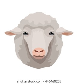 Vector white ram face icon