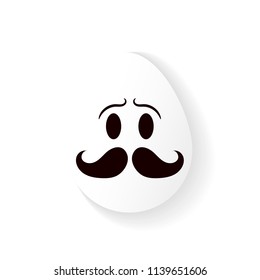 Vector white realistic animal egg. Chicken egg isolated on white background. Template for Easter holiday.