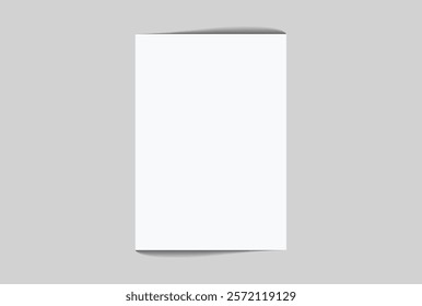 Vector white realistic blank paper page with shadow isolated on background. A4 size sheet paper note mock up template for flyer, cover, magazine, newspaper, brochure and documents presentation.
