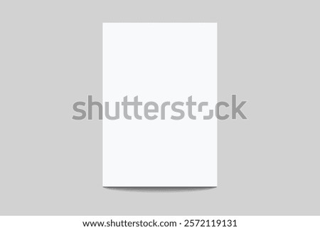 Vector white realistic blank paper page with shadow isolated on background. A4 size sheet paper note mock up template for flyer, cover, magazine, newspaper, brochure and documents presentation.
