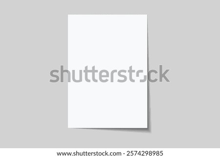 Vector white realistic blank paper page with shadow isolated on background. A4 size sheet paper note mock up template for flyer, cover, magazine, newspaper, brochure and documents presentation.
