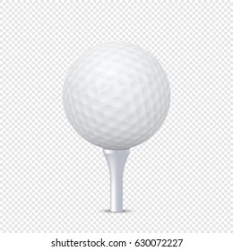 Vector white realistic golf ball template on tee - isolated. Design template in EPS10.