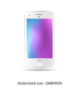 Vector white realistic mobile phone, modern digital device for your design