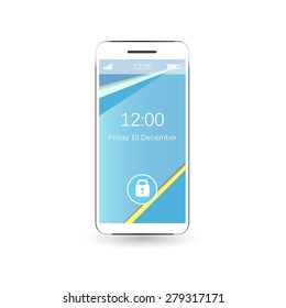 Vector white realistic mobile phone, modern digital device for your design