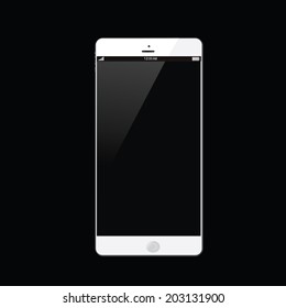 vector white realistic smartphone isolated