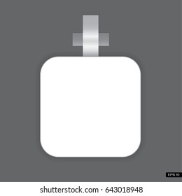 Vector white rectangle paper wobbler, isolated on background. Template for your advertising price wobbler.