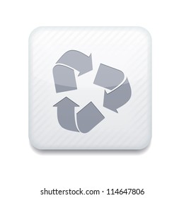 Vector white recycle icon. Eps10. Easy to edit