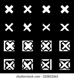 Vector white rejected icon set.