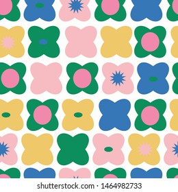 Vector white retro flower seamless pattern background. Perfect for fabric, wallpaper, home decor, scrapbooking projects.