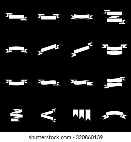 Vector white ribbon icon set.