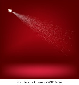 Vector White Rising Star on Red Gradient Background
