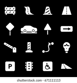 Vector white road icons set