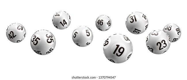 Vector white rolling bingo lottery balls isolated on white background