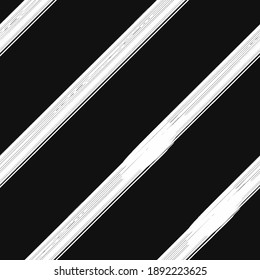 vector white rough askew lines brush stroke seamless pattern on black