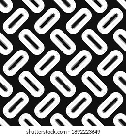 vector white rough rounded rectangle brush stroke seamless pattern on black