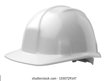 Vector white safety helmet on white background
