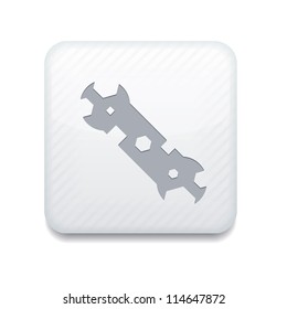 Vector white screwdriver icon. Eps10. Easy to edit