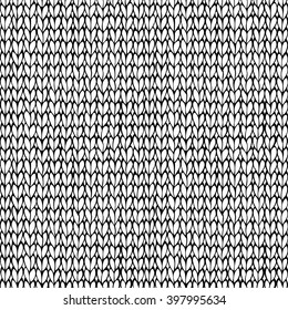 Vector white seamless knitted pattern. Hand-drawn doodles. Stockinette stitch. Smooth side. Boundless background can be used for web page backgrounds, wallpapers, wrapping papers and invitations.