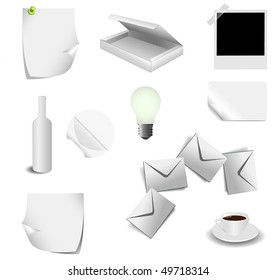 vector white set collection - 10 pieces