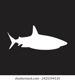 vector white shark icon symbol