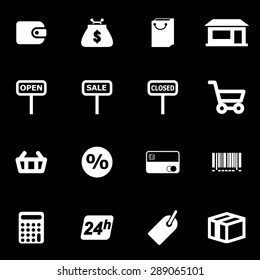 Vector white shop icon set