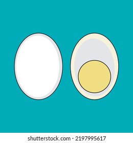 Vector white single egg. Chicken egg isolated with soft shadows . Template for Easter holiday. illustration