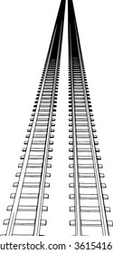 Vector White sleepers and rails on a white background 6