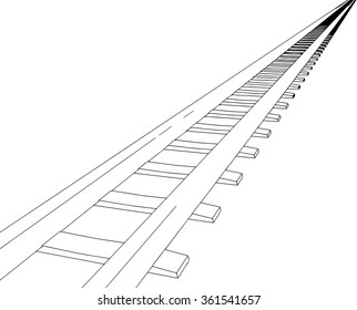 Vector White sleepers and rails on a white background 3