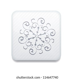 Vector white Snowflake icon. Eps10. Easy to edit