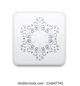 Vector white Snowflake icon. Eps10. Easy to edit