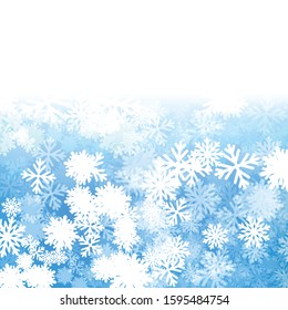 Vector : white snowflakes on blue background