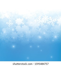 Vector : white snowflakes on blue background