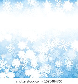 Vector : white snowflakes on blue background