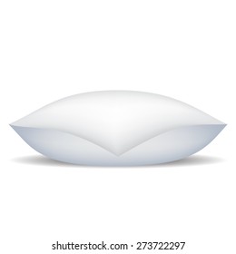 Vector White Soft Pillow Isolated on White Background.
