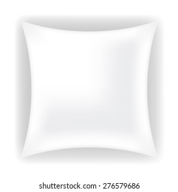 Vector White Soft Pillow for Sleep Isolated on White Background