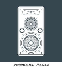 vector white solid color concert satellite speaker dark background