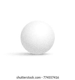 Vector white sphere with dotted shadows isolated on white background.