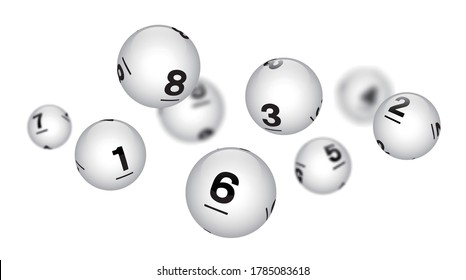 Vector White Sphere Lottery Bingo Balls From Number 0 to 9