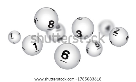 Vector White Sphere Lottery Bingo Balls From Number 0 to 9