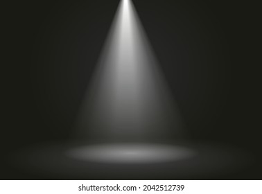 Vector white spotlight isolated on black background