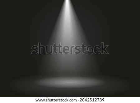 Vector white spotlight isolated on black background