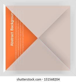Vector white square. Paper origami