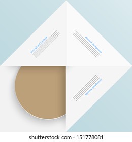 Vector white square. Paper origami