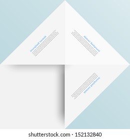 Vector white square. Paper origami