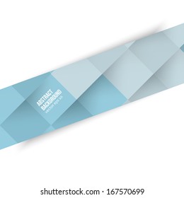 Vector white squares. Abstract background blue and shadow