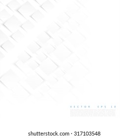 Vector white squares. Abstract background. Gray blank 